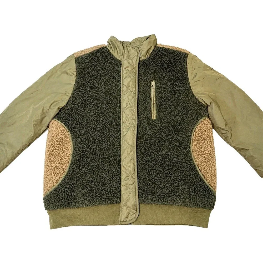 Universal Thread Womens Brown & Green Zip up Retro Hunter Style Jacket Medium - Picture 2 of 10